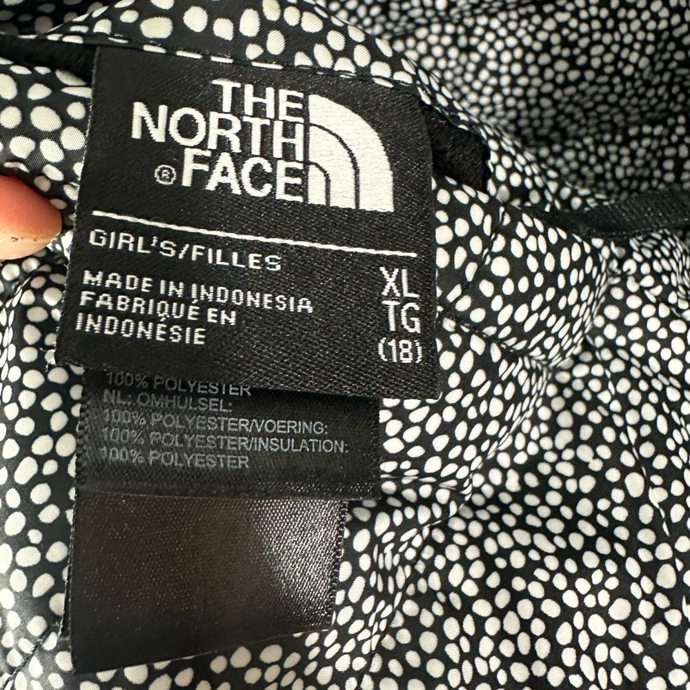 The North Face Mossbud Teddy Reversible Puff Black Jacket Size Girls XL - Picture 5 of 7